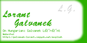 lorant galvanek business card